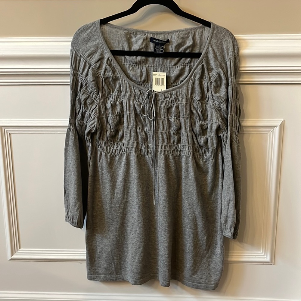 NWT Max Edition Light Heather Gray Women's Lightweight Tunic Size Large